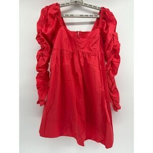 Free People Babydoll Dress Size Small‎ S Coral Color Lindsay Rose in Red
